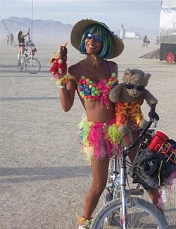 Woop Woop with a friend at the Burning Man Festival, USA